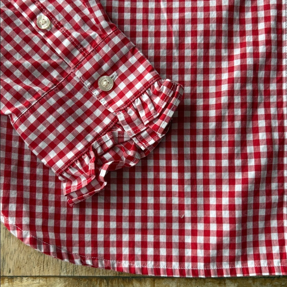 Vineyard Vines Red Gingham Girls Shirt size 14 - Picture 4 of 6